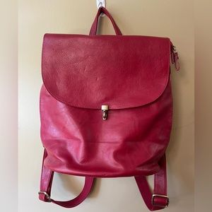 Dark Red Backpack Purse